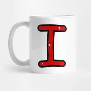 Letter I. Name with letter I. Personalized gift. Abbreviation. Abbreviation. Lettering Mug